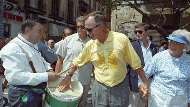 George H. W. Bush en la Feria de Málaga aquella jornada