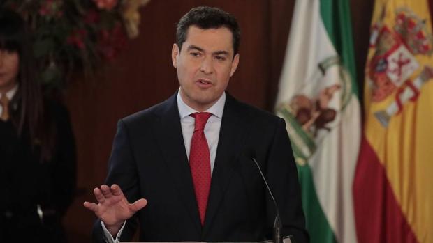 Juanma Moreno, este viernes durante la toma de posesión