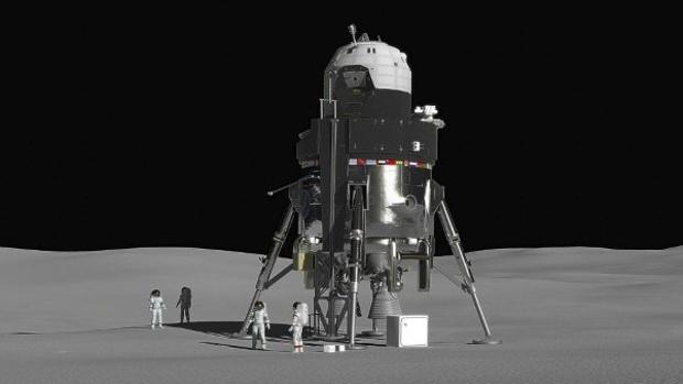 Concepto de módulo de aterrizaje lunar. Puede transportar a cuatro astronautas