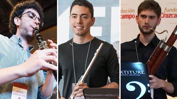 Los tres jóvenes músicos