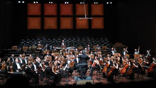 Imagen del comienzo del primer concierto de temporada, ayer en El Escorial