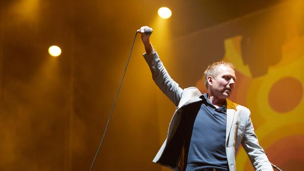 Stuart Murdoch, cantante de Belle & Sebastian, ayer en Barcelona