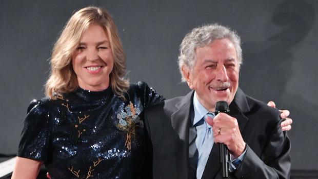 Diana Krall y Tony Bennett, durante la presentación de su disco