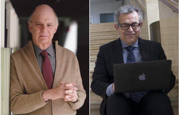 Los historiadores Enrique Krauze y Manuel Lucena Giraldo