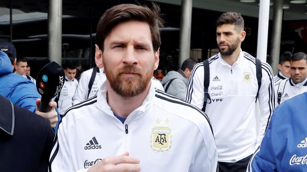 Leo Messi en la concentración de Argentina