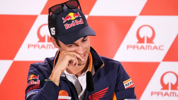 Dani Pedrosa, durante la rueda de prensa del Gran Premio de Sachsenring cuando anunció su retirada