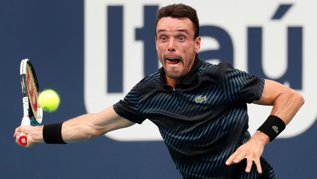 Roberto Bautista, durante su partido ante Djokovic