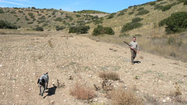 Un cazador en una finca de Castilla y León