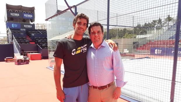 Juan Lebrón y Curro Martínez durante la cita del World Padel Tour en Mijas (Málaga).