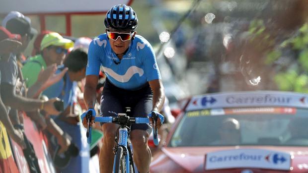 Carapaz, durante la Vuelta de 2018