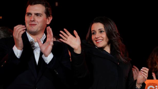 Albert Rivera e Inés Arrimadas celebran los resultados de Ciudadanos