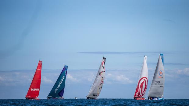 Barcos de los distintos equipos durante la Etapa Cero celebrada en el mes de agosto