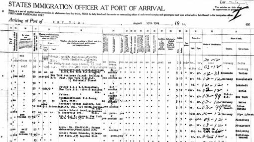 Documento Inmigración americano. Viaje a la fabrica W.J.Young en Lynn