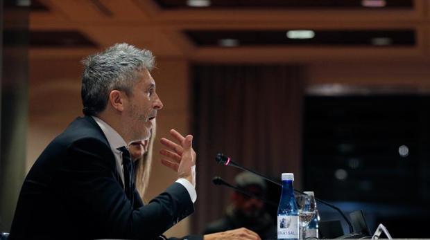 El ministro Grande-Marlaska, este lunes en Valencia