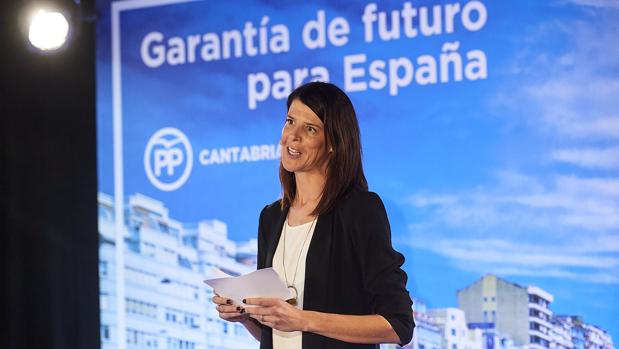La ex candidata del PP a la Presidencia de Cantabria, Ruth Beitia, durante su acto de proclamación