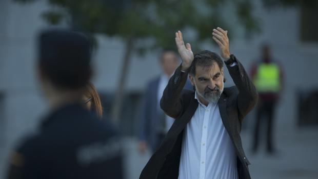 Jordi Cuixart acude a la Audiencia Nacional el 6 de octubre de 2017