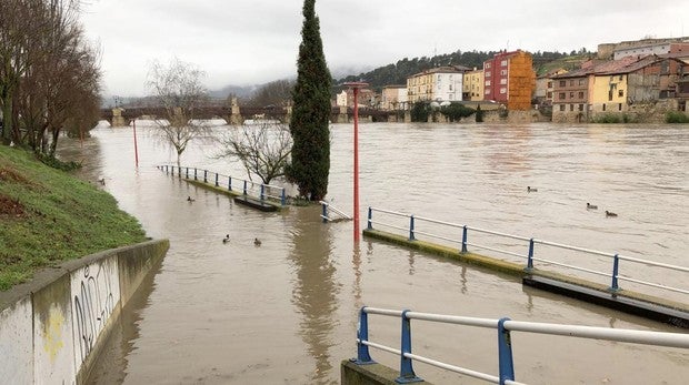 Imagen de la crecida en Miranda de Ebro
