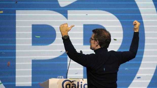El presidente de la Xunta y líder del PPdeG, Alberto Núñez Feijóo, este sábado en Santiago