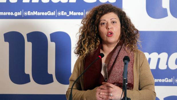 La viceportavoz de En Marea, Ana Seijas, en rueda de prensa