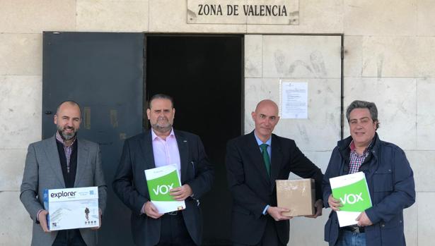 Imagen de los dirigentes de Vox durante la presentación de las listas