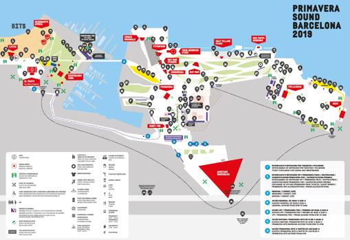 Mapa del recinto del Primavera Sound