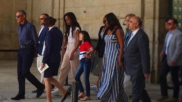 Los Obama a su salida del monasterio de El Escorial