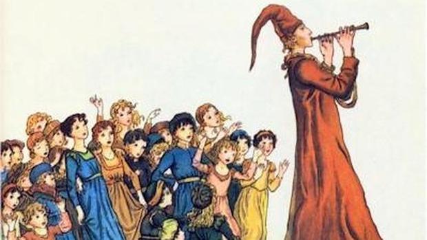 Ilustración del cuento «El flautista de Hamelín», una fábula probablemente inspirada en la Cruzada de los Niños