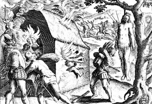 El libro de la «Brevísima» fue ilustrado por grabados por Théodore de Bry, en las versiones extranjeras