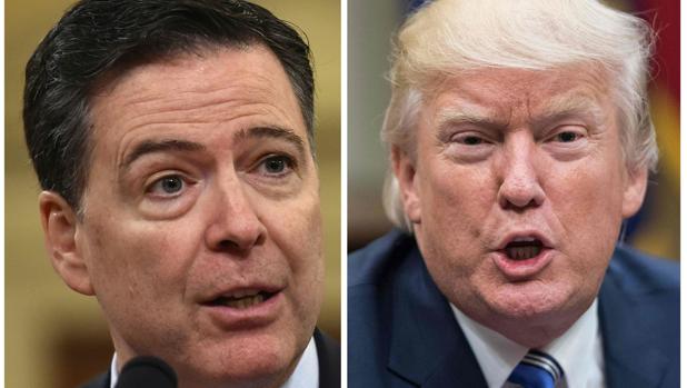 El exdirector del FBI James Comey y el presidente de Estados Unidos, Donald Trump