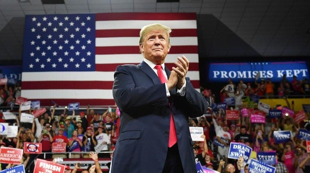 El presidente Trump, durante un mitin en Tennesse, este lunes