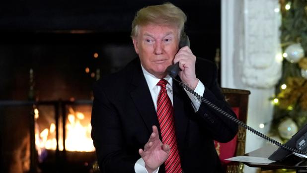 Donald Trump, durante la ronda de llamadas en la Casa Blanca