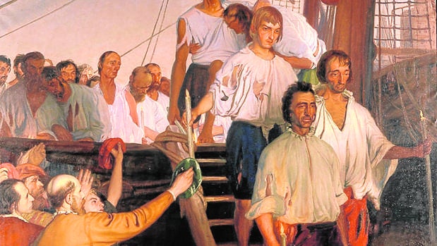 La llegada de la Nao Victoria en 1522 con solo 18 supervivientes
