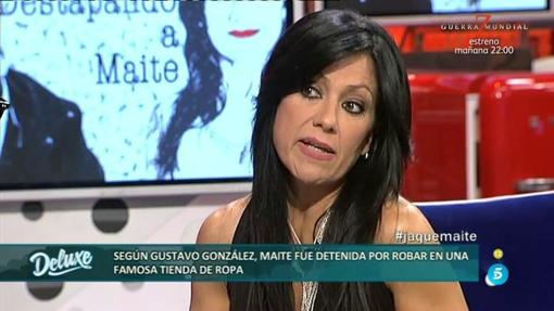 Maite Galdeano durante una entrevista en «Deluxe»