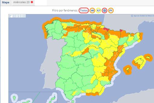 Mapa de alerta
