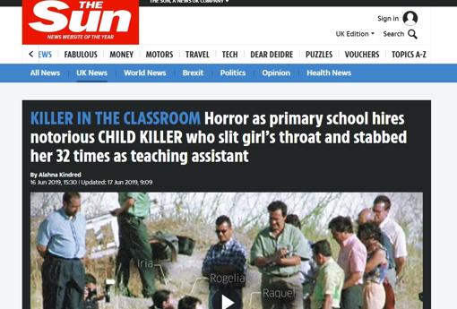 The Sun publicaba que Iria, una de las asesinas de Klara, había dado clase en una escuela