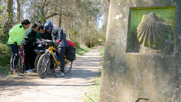 Un punto de la ruta del Camino de Santiago.