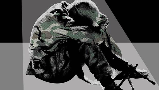 El trastorno por estrés postraumático suele aparecer en muchos soldados durante y después de una guerra