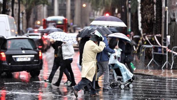 Lluvias el pasado 20 de enero en Valencia